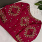 Pink Net Silk Maggam Aari Blouse - 