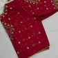 Pink Net Silk Maggam Aari Blouse - 