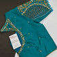 Teal Blue Net Silk Maggam Aari Blouse - 