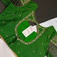 Green Net Silk Maggam Aari Blouse - 