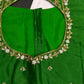 Green Net Silk Maggam Aari Blouse - 