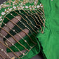 Green Net Silk Maggam Aari Blouse - 