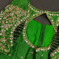 Green Net Silk Maggam Aari Blouse - 