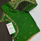 Green Net Silk Maggam Aari Blouse - 