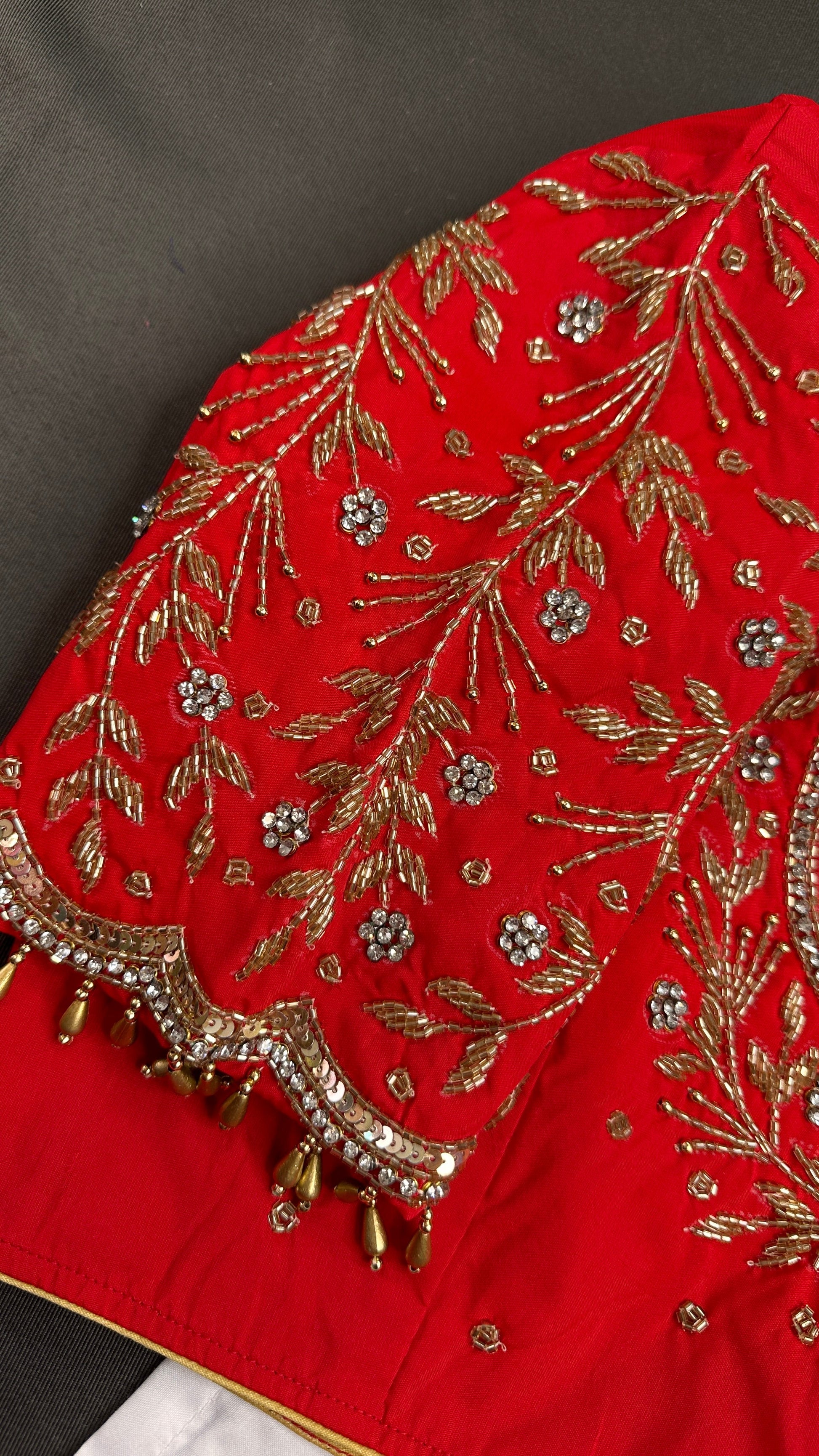 Red Silk Maggam Aari Blouse - 