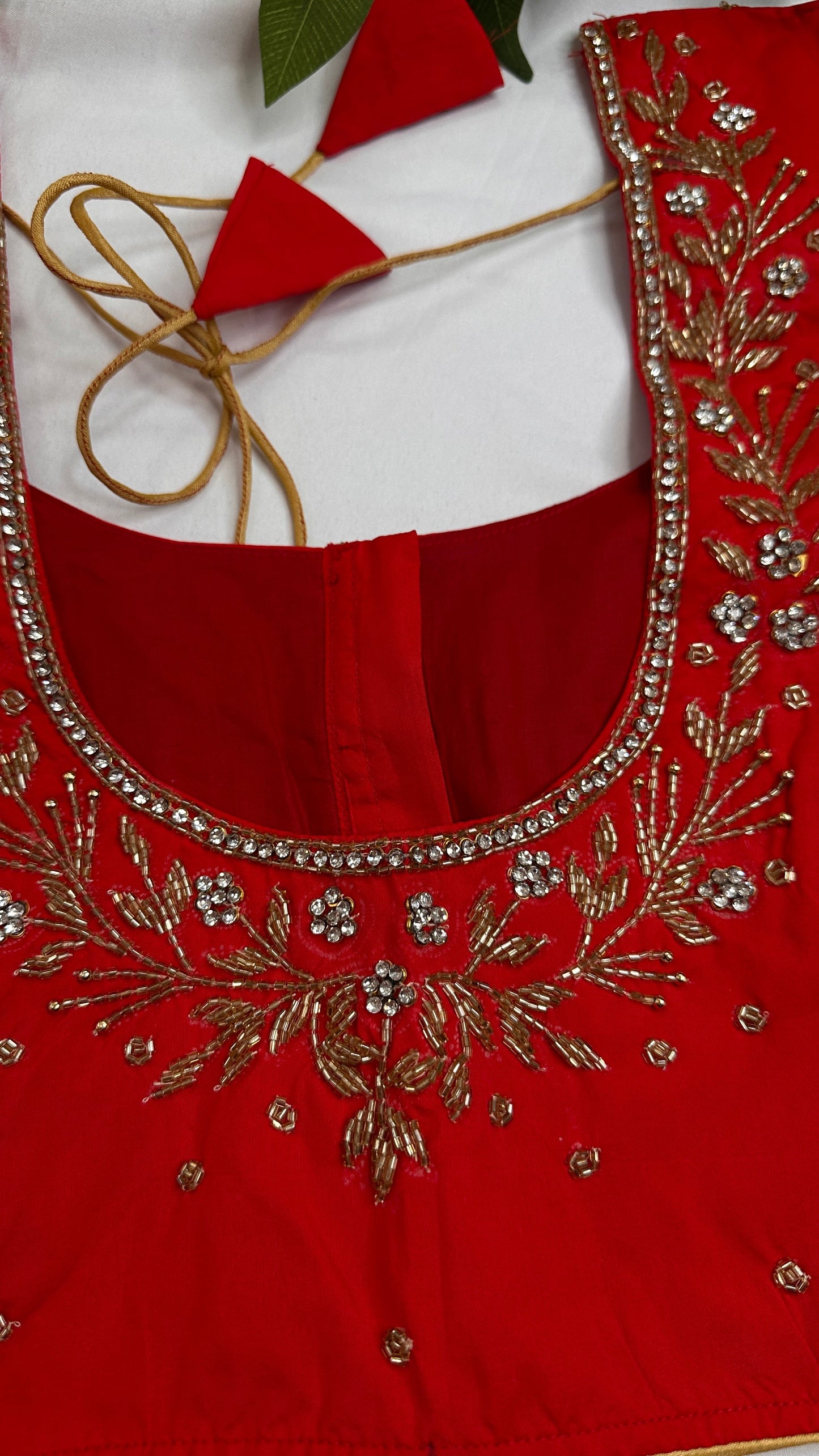 Red Silk Maggam Aari Blouse - 
