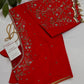 Red Silk Maggam Aari Blouse - 