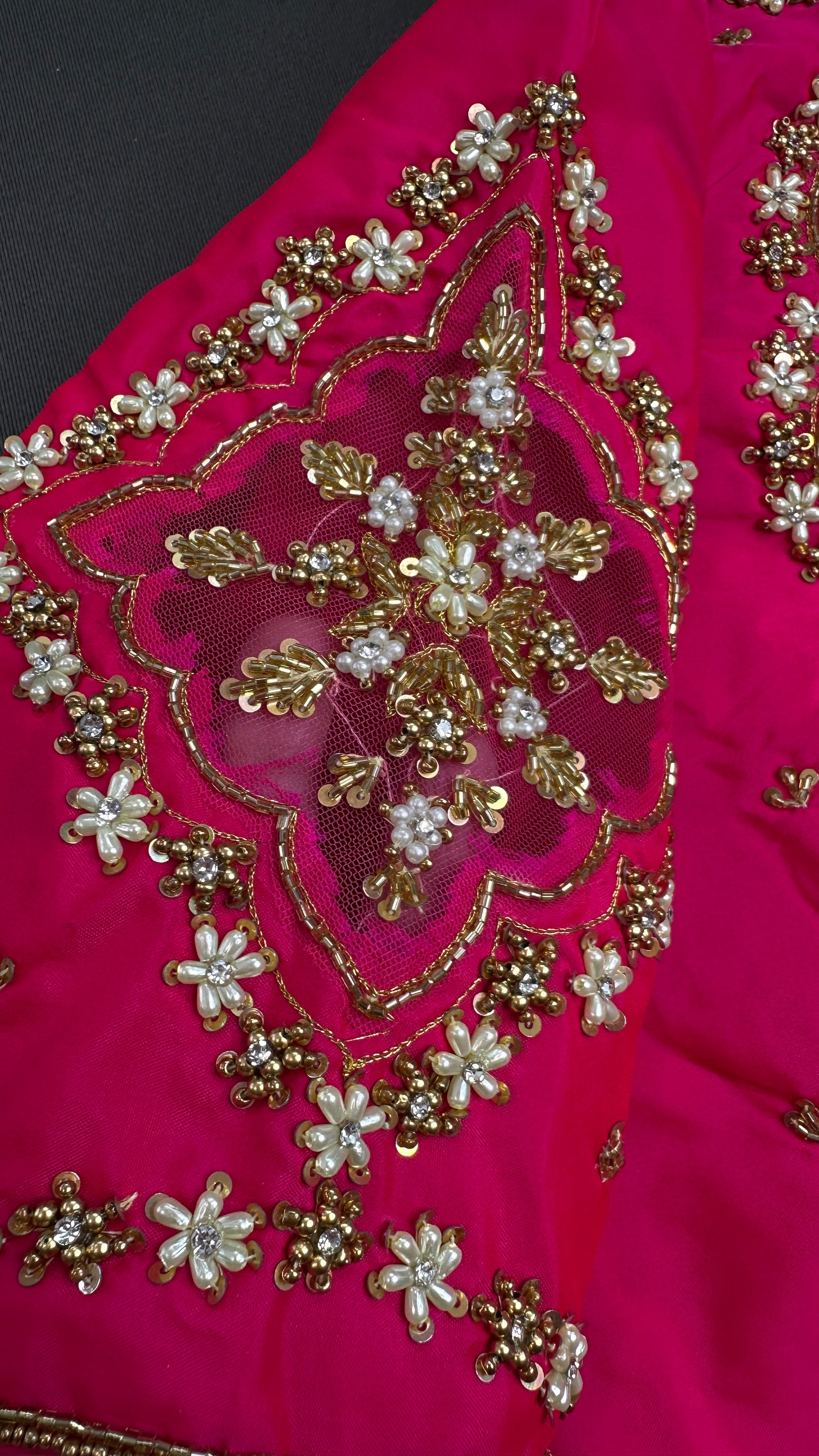 Pink Silk Maggam Aari Blouse - 