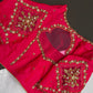 Pink Silk Maggam Aari Blouse - 