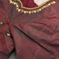 Brown Silk Maggam Aari Blouse - 