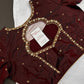 Brown Silk Maggam Aari Blouse - 