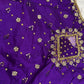 Purple Net Silk Maggam Aari Blouse - 
