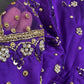 Purple Net Silk Maggam Aari Blouse - 