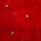 Red Net Crepe Silk Maggam Aari Blouse - 