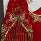 Red Net Crepe Silk Maggam Aari Blouse - 