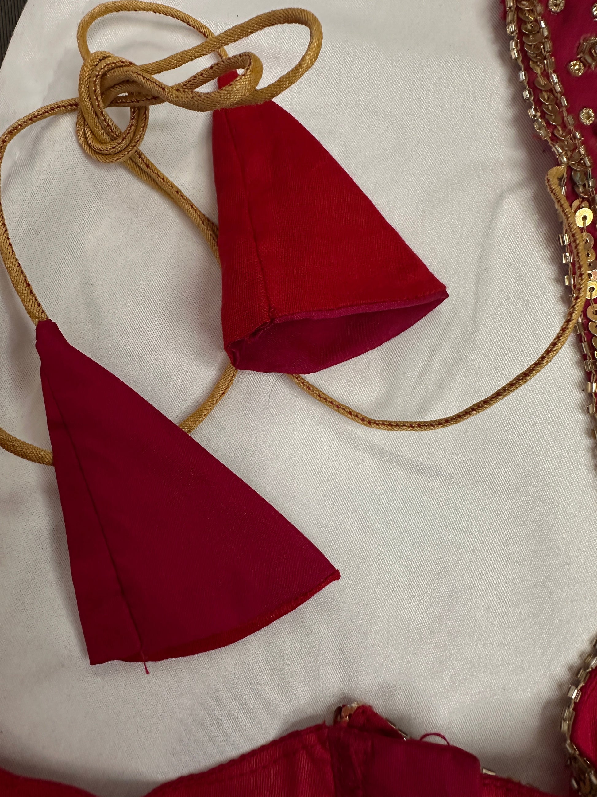 Pink Net Silk Maggam Aari Blouse - 