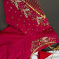 Pink Net Silk Maggam Aari Blouse - 