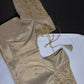 Beige Cream Silk Maggam Aari Blouse - 