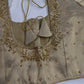 Beige Cream Silk Maggam Aari Blouse - 