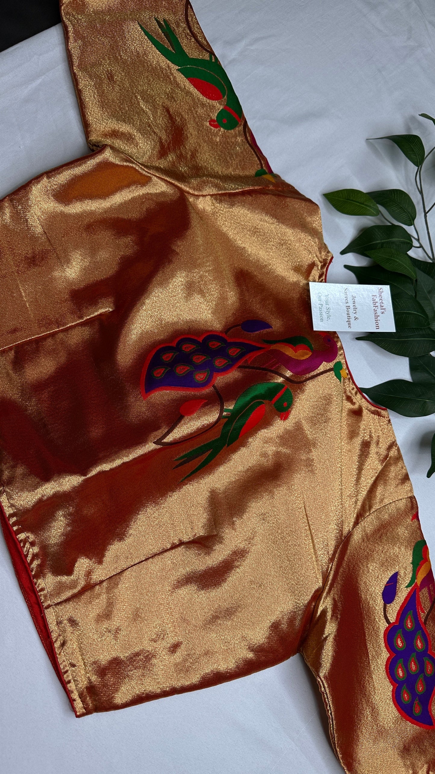 Gold Orange Pure Painthani Blouse - 