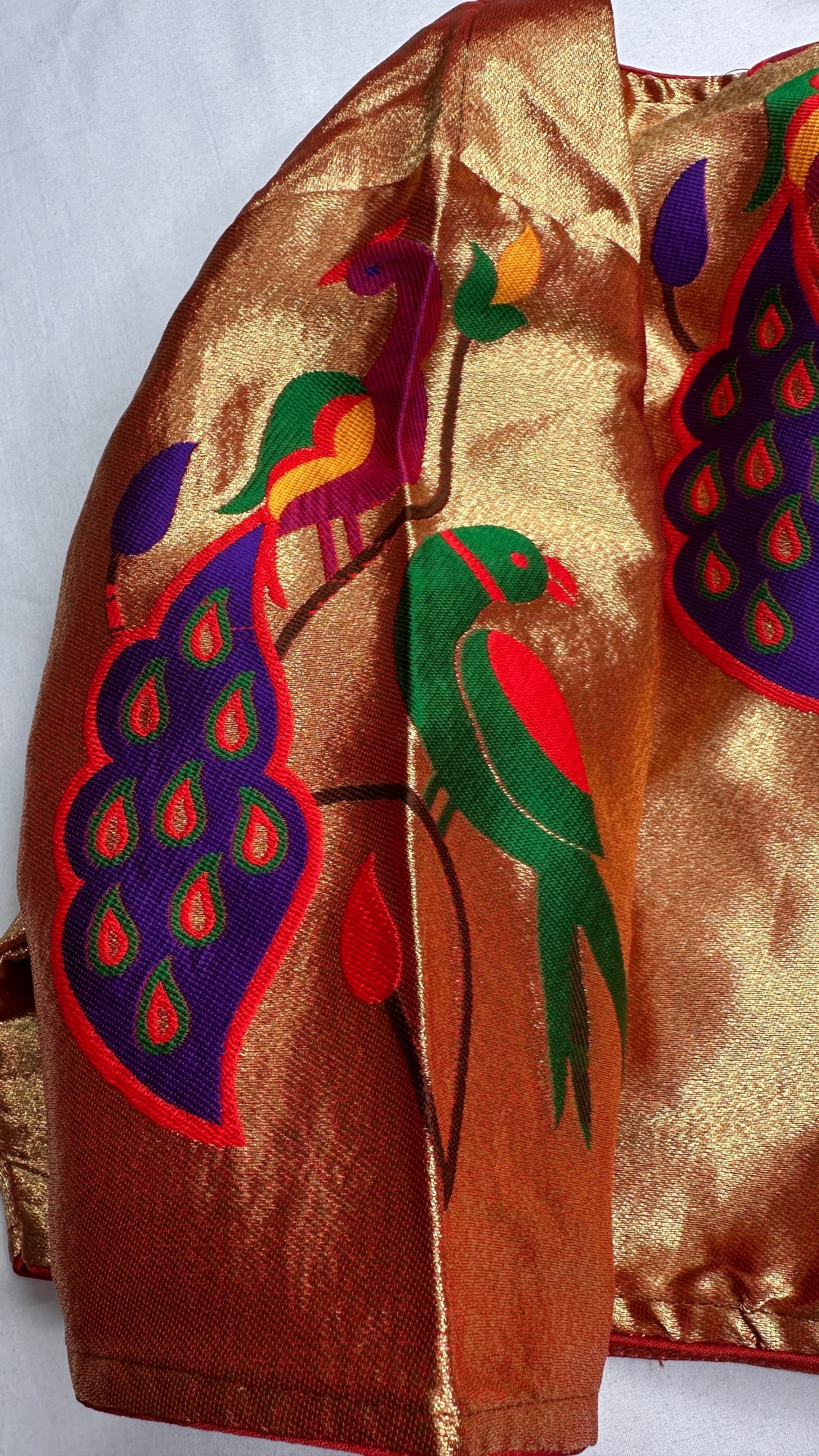 Gold Orange Pure Painthani Blouse - 