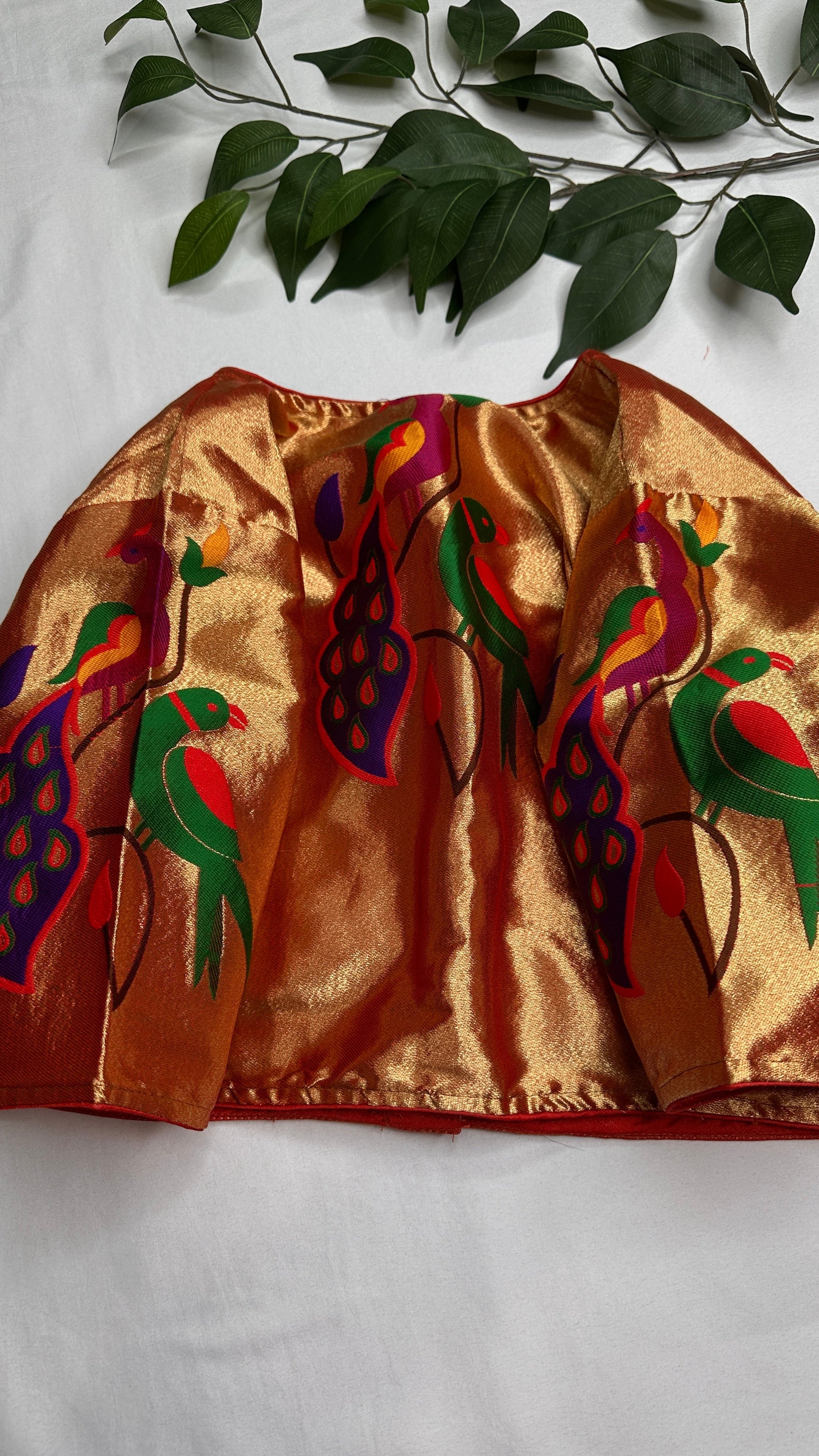 Gold Orange Pure Painthani Blouse - 