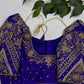 Blue Silk Maggam Aari Blouse - 