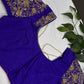 Blue Silk Maggam Aari Blouse - 