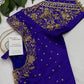 Blue Silk Maggam Aari Blouse - 