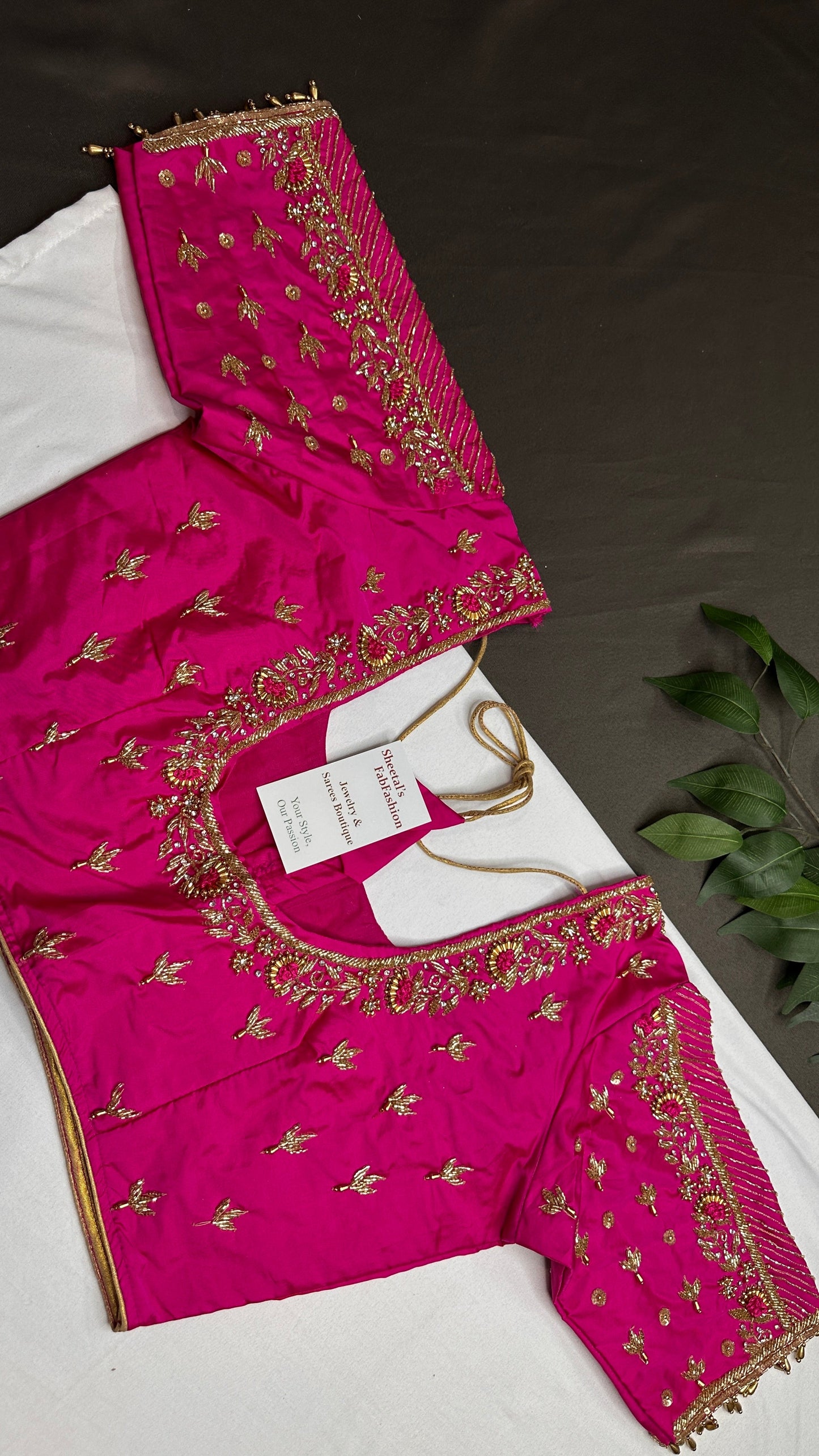 Pink Kardana Silk Maggam Aari Work Blouse - 