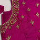 Pink Kardana Silk Maggam Aari Work Blouse - 
