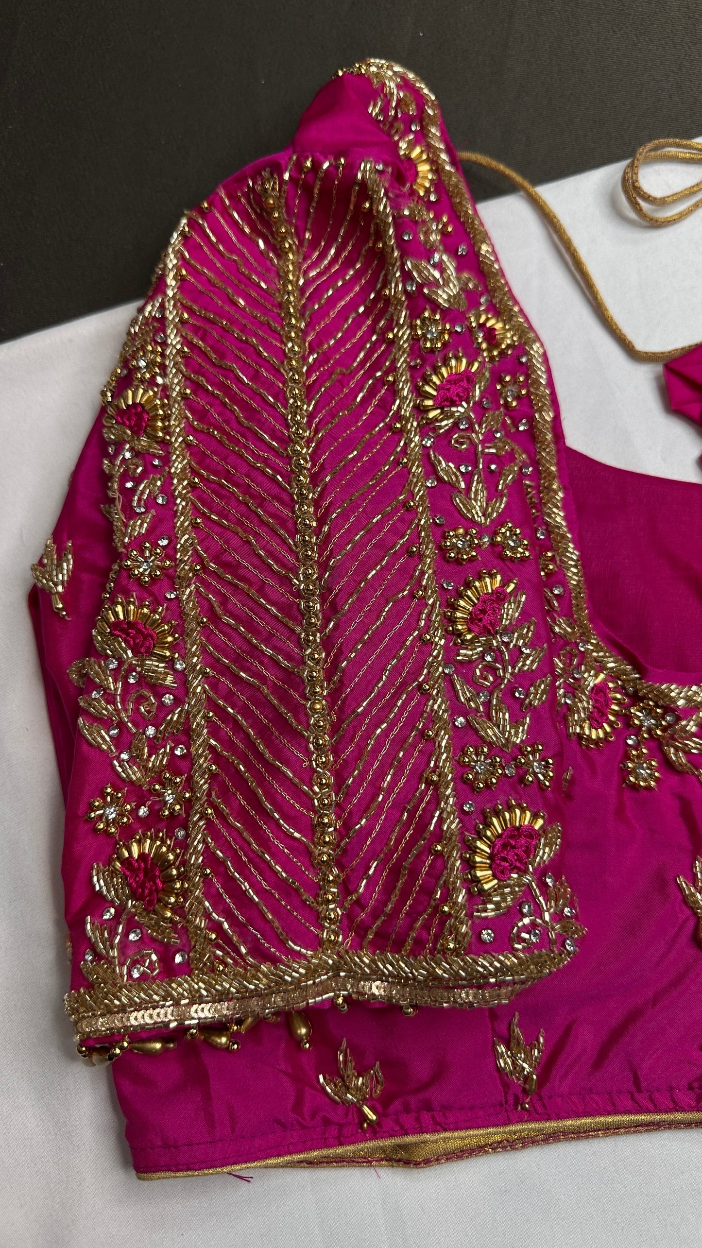 Pink Kardana Silk Maggam Aari Work Blouse - 