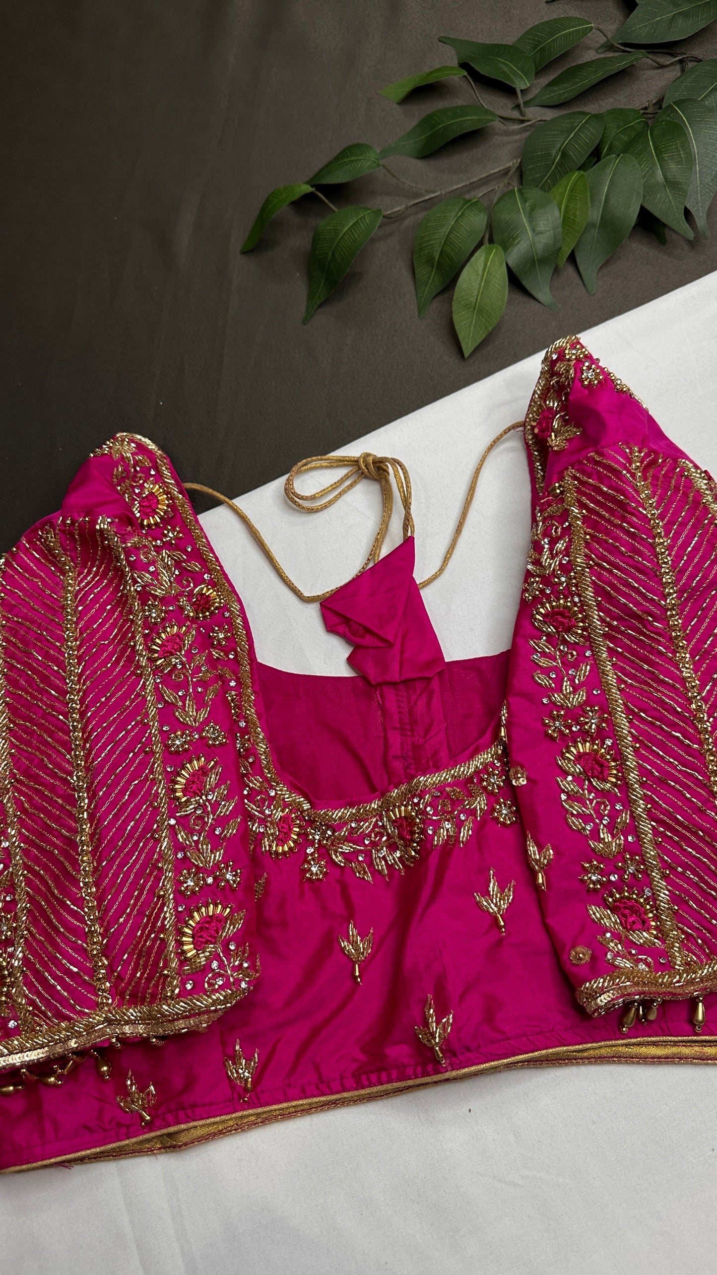 Pink Kardana Silk Maggam Aari Work Blouse - 
