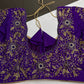 Purple Silk Maggam Aari Work Blouse - 