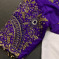 Purple Silk Maggam Aari Work Blouse - 
