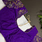Purple Silk Maggam Aari Work Blouse - 