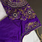 Purple Silk Maggam Aari Work Blouse - 