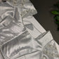 Silver Chinon Silk Maggam Aari Pearl Work Blouse - 
