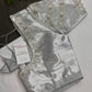 Silver Chinon Silk Maggam Aari Pearl Work Blouse - 