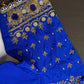 Blue  Silk Maggam Aari Pearl Work Blouse - 