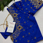 Blue  Silk Maggam Aari Pearl Work Blouse - 