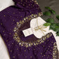 Purple Net Silk Maggam Aari Pearl Work Blouse - 
