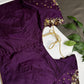 Purple Net Silk Maggam Aari Pearl Work Blouse - 