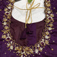Purple Net Silk Maggam Aari Pearl Work Blouse - 