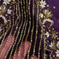 Purple Net Silk Maggam Aari Pearl Work Blouse - 