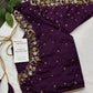 Purple Net Silk Maggam Aari Pearl Work Blouse - 