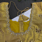 Golden Tissue Silk Maggam Aari Pearl Work Blouse - 