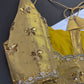 Golden Tissue Silk Maggam Aari Pearl Work Blouse - 