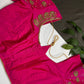 Dholki Pattern Pink Silk Maggam Aari Work Blouse - 