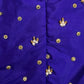 Butterfly Pattern Blue Silk Maggam Aari Pearl Work Blouse - 